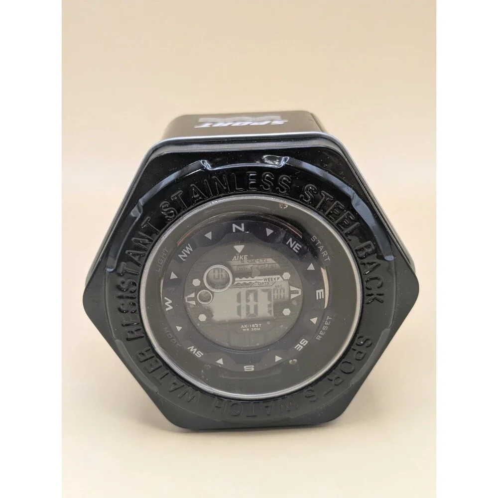 Aike Sports Digital Sport Watch Water Resistant Blue With Stainless Steel Back
